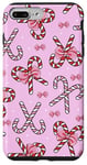 iPhone 7 Plus/8 Plus Pink Christmas Candy Canes Bows Girly Winter Holiday Xmas Case