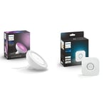 Philips Hue White & Color Ambiance, lampe Bloom, 4ème génération - Blanc, 7W, compatible Bluetooth, fonctionne avec Alexa & Bridge 2.0, Pont de connexion, fonctionne avec Alexa, Google Assistant