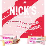 NICKS Advent Calendar 2024 with Keto Chocolate, Protein Bars, Nut, Candy and Oat