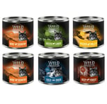 5 + 1 på köpet! Wild Freedom 6 x 200 g - Mixpaket I: kyckling, pollock, lamm, kanin, vilt