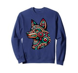 Aztec Coyote Head And Ancient Mexican History Mayan Calendar Sweatshirt