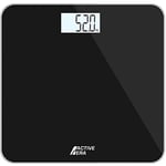 Active Era® Bathroom Scales for Body Weight Ultra Slim Digital & Compact Scale with Tempered Glass, Backlit Display & High Precision Sensors for Accurate Weighing (Stone/kgs/lbs) - Gloss Black