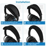 Geekria Earpad + Headband Compatible with Bose QC25 QC35 II Headphones (Black)