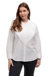 Ulla Popken Blouse with Bib, Ecru, 48-50 Femme