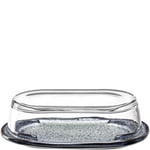 LEONARDO Matera Beurrier en céramique avec couvercle en verre - 20,6 x 7,7 x 12,6 cm (l x H x P) - Fait main - Facile à nettoyer, passe au lave-vaisselle - Anthracite