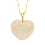 9ct Yellow Gold Coquina Extra Large Heart Split Bail Pendant Necklace D