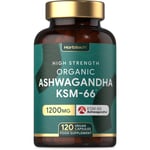 Ashwagandha KSM-66 1200mg | 120 Capsules | Organic |  By Horbaach