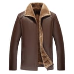 Men Jacket Casual Overcoat Pu Leather Slim Windbreak Winter Velvet Warm Outwear