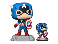 Figurine - Pop! Marvel - Avengers - Captain America with pin - N° 1290 - Funko