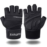 SIMARI Gants de Levage Gants de Fitness pour Hommes et Femmes,Support du Poignet + Protection complète de la Paume,Parfait pour l'entraînement de Levage Bodybuilding, Bike, Boating, etc.SMRG902