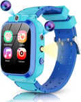 Montre Connectée Enfant Fille Garçon Avec Appareils 2 Photo, Montre Enfant 24 Jeux Musique Pédomètre Calories Réveil, Montre Intelligente Enfant Cadeau 3-12 Ans(Avec Sd Card)