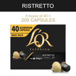 L'OR 200 Nespresso* Compatible Capsules Ristretto Intensity 11 [200 Coffee Pods]