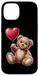 Coque pour iPhone 14 Ours en peluche coeur amour joyeux Saint-Valentin