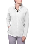 HRM 1202 Full-Zip Blouson Premium Micro Polaire I Veste Fonctionnelle Vêtements de Travail I Habits Femmes Haute Qualité et Durables, Blanc, S Women's