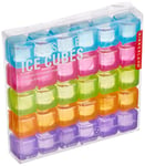 Kikkerland CU165 Lot de 30 Glaçons réutilisable, Plastique, Bleu/Rose/Vert/Orange/Violet 16,3 x 2,8 x 13,8 cm