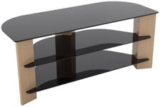 AVF Up To 55 Inch TV Stand - Black Glass and Oak Effe