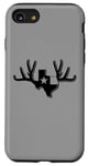 Coque pour iPhone SE (2020) / 7 / 8 Texas Buck Texas Flag Huge Buck Rack Black Texas Flag