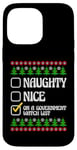 Coque pour iPhone 14 Pro Max Funny Naughty Nice On A Government Watch List Christmas