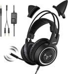 G951S Casque De Gaming Avec Micro Pour Xbox One, Ps4, Pc Avec Pr 3,5 Mm Boîtier De Contrôle Et Oreilles De Chat Amovibles Noir