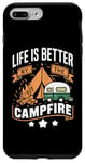 Coque pour iPhone 7 Plus/8 Plus La vie est meilleure au coin du feu de camp, camping en plein air, amoureux de la nature