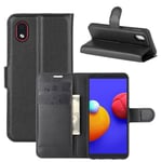 Galaxy A01 Core      Pu Wallet Case    [Black]