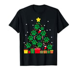 Funny Dog Cat Paws Christmas Tree Xmas Lights Pet Lovers T-Shirt