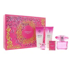 Versace Bright Crystal Absolu Eau De Parfum 90ml Shower Gel Body Lotion Gift Set