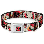 Buckle Down DPA Dead Pool Logo Collier pour Chien Noir/Rouge/Blanc