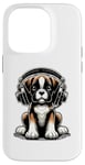 Coque pour iPhone 14 Pro Boxer Dog Casque audio pour chien Boxers