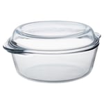 URBNLIVING Borcam 2.1L Glass Round Casserole Cooking Baking Oven Stew Pot Dish w/Lid Cover