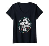 Womens I Was Normal 3 Eggnogs Ago, Christmas Eggnog V-Neck T-Shirt