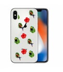 Coque Iphone XS MAX perroquet multi tropical fleur transparente