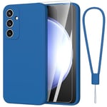 Fyriswho Coque pour Samsung Galaxy S23 FE 5G + Film Protection écran en Verre trempé, Premium TPU Souple Étui Antichoc Case de Protection Samsung Galaxy S23 FE 5G Cover - Bleu