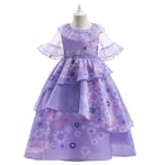 Kids Girls Encanto Isabela Princess Cosplay Costume Ruffle Tutu Dress Party Ball Gown -a 7-8 Years