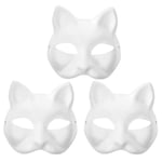 3st kattmask, Therian masker vita kattmasker tom DIY Halloween mask cosplay, 50 % rabatt