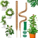 COZCLAM Tuteur Plante Grimpante, 2 x 120cm Tuteur Monstera, Support de Plante Tuteur Coco, Pliable Tuteur Sphaigne Pour Plantes Grimpantes Qui Poussent Vers Le Haut, Maison Jardin de Support de Plante