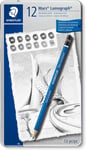 STAEDTLER 100 G12 S Mars Lumograph Graphite Pencils for Drawing & Sketching - of