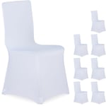 Housses de chaise, lot de 8, extensible, universel, lavable, décoration de mariage, banquet, blanc