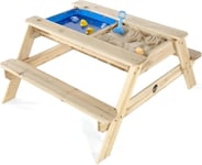 Wooden Sand and Water Picnic Table, Natural, FSC Certified, Outdoor Play