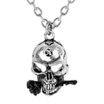 SKULL AND ROSE PENDANT  Small Necklace THE ALCHEMIST Alchemy Gothic P26