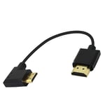 Mini Cable Hdmi Vers Hdmi 15 Cm 90 Degres Haute Vitesse 4Kmini Hdmimale Vers Hdmimale Cordon Court Prend En Charge Ethernet,3D,Retour Audio(Black Left)