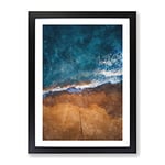 Alone Upon The Beach Painting Modern Framed Wall Art Print, Ready to Hang Picture for Living Room Bedroom Home Office Décor, Black A4 (34 x 25 cm)