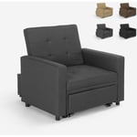 Le Roi Du Relax - Fauteuil convertible lit 1 place avec accoudoirs design moderne Brooke Couleur: Gris