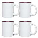 4x 2 Tone Heat Press Tea Coffee Cup Personalize Gift 11oz Sublimation Mug Coated