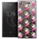 Caseink Coque pour Sony Xperia XZ1 (5.2) Housse Etui [Crystal Gel Motif HD Collection Fantasia Design Licorne Etoilée - Souple - Ultra Fin - Imprimé en France]