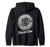 Deck The Caws Gothic Crows Christmas Festive Zip Hoodie