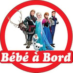 Sticker enfant Bébé à bord Frozen la reine des neiges 16x16cm réf 15138