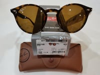 BNIB RAY-BAN ITALY RB3180 ROUND HAVANA BROWN POLARIZED 49[]21 710/83  145 3P