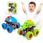 Voiture Jouet Lot de 2 Monster Truck Dinosaure, Cars Bebe Jeux Camion Enfant Garçon Cadeau 2 3 4 5 Ans