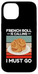 Coque pour iPhone 14 Vintage French Roll appelle I Must Go Food Lover